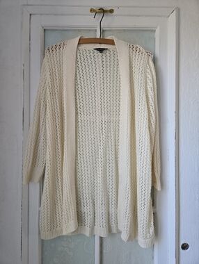 Classic Editions Cream Open Knit Cardigan L